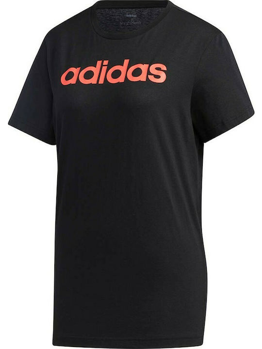 Adidas Women's Athletic Cotton Blouse Short Sleeve Black