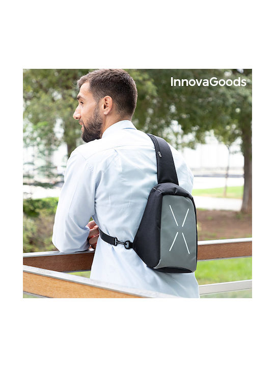 InnovaGoods Backpack Antitheft with USB Port Gray/Black