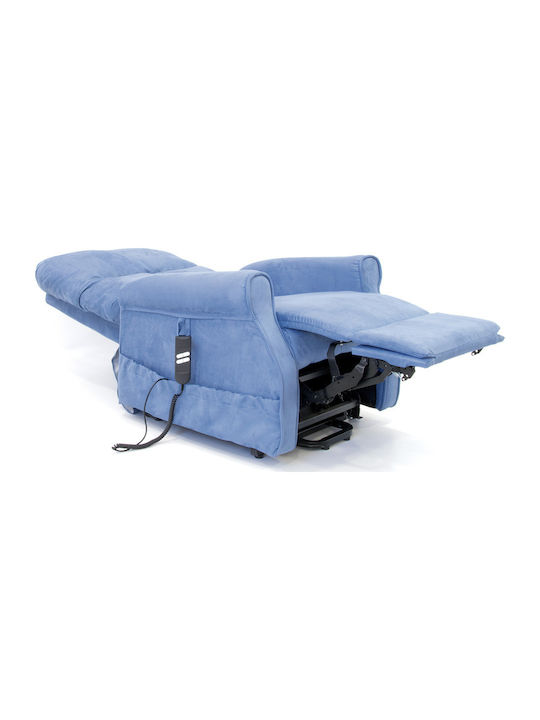 Iris Πολυθρόνα Relax Massage με Υποπόδιο Μπλε 80x90x108cm