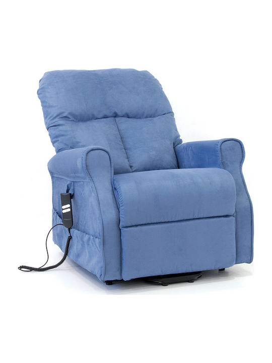 Iris Πολυθρόνα Relax Massage με Υποπόδιο Μπλε 80x90x108cm