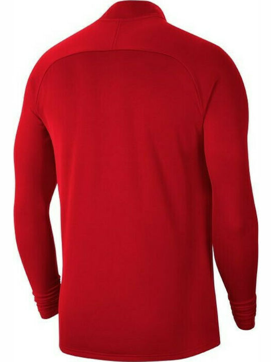 Nike Academy Soccer Drill Bluza Sportivă pentru Bărbați cu Mânecă Lungă Dri-Fit Decolteu cu fermoar Roșie