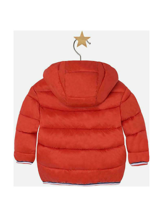 Mayoral Kids Quilted Jacket short Hooded Red