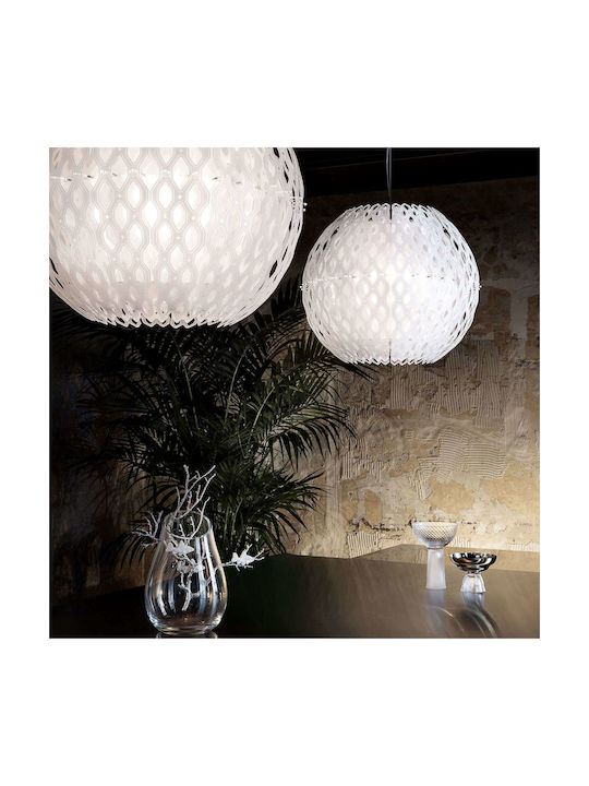 Slamp Charlotte Globe Suspendat Candelabru pentru 4 Becuri E27 Alb CHRSM00WHT01TGB000EU