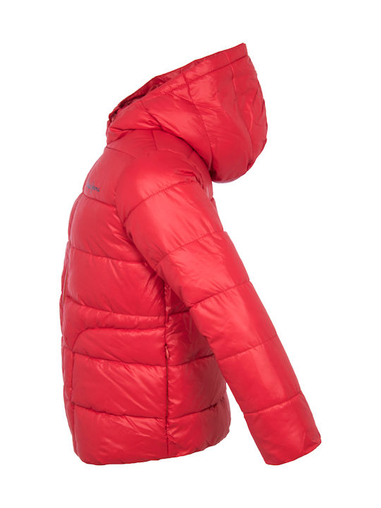 Ludo Kinder Gesteppt Kurze Kinderjacke mit Kapuze Rot