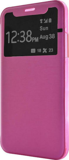 Ancus S-View Elegance Book Δερματίνης Φούξια (iPhone X / Xs)