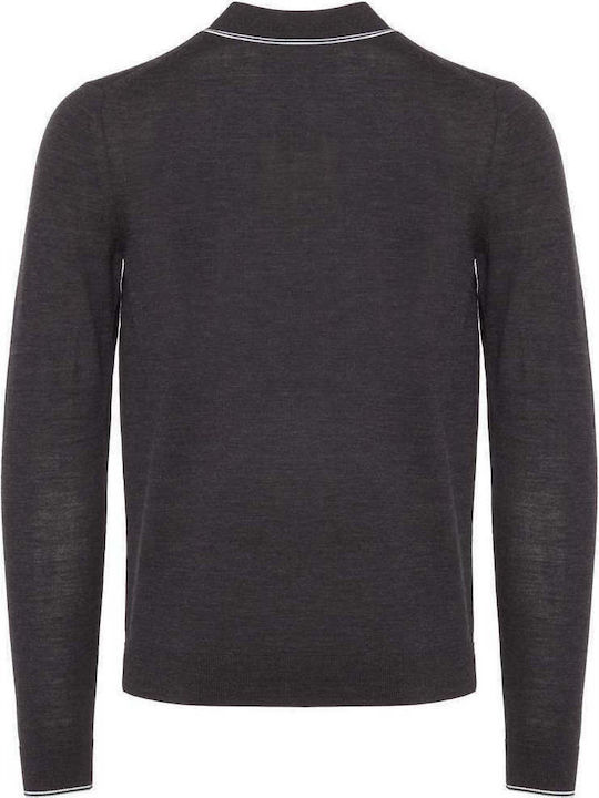 Polo Langarm-Pullover Gray