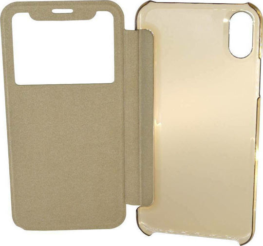 Ancus S-View Elegance Book Μπεζ (iPhone X/Xs)