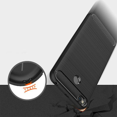 Hurtel TPU Carbon Fiber Brushed Umschlag Rückseite Silikon Schwarz (Nokia 7 Plus) 104700442A