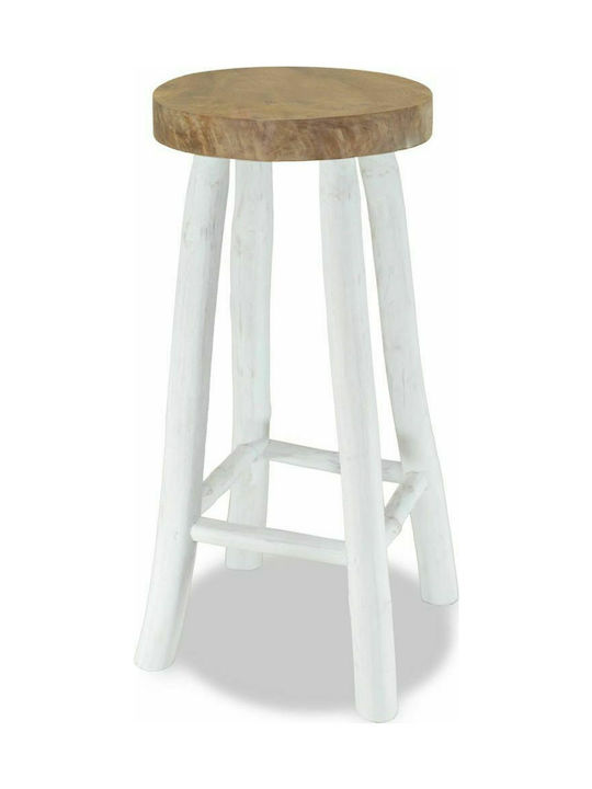 Stool Bar Wooden White 37x37x76cm