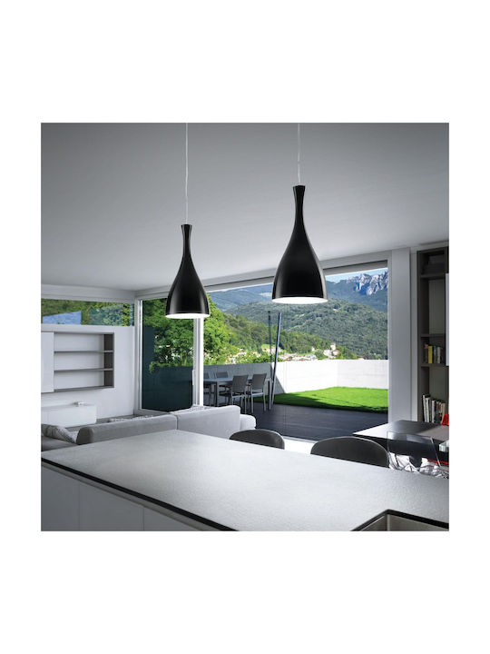 Ideal Lux Olimpia SP1 Hängelampe Einfaches Licht für Fassung E27 Schwarz