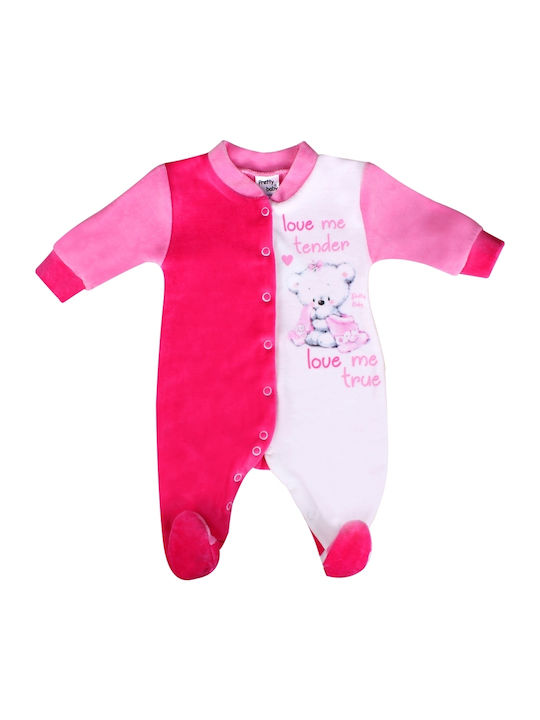 Pretty Baby Baby Bodysuit Set Long-Sleeved Velvet Fuchsia