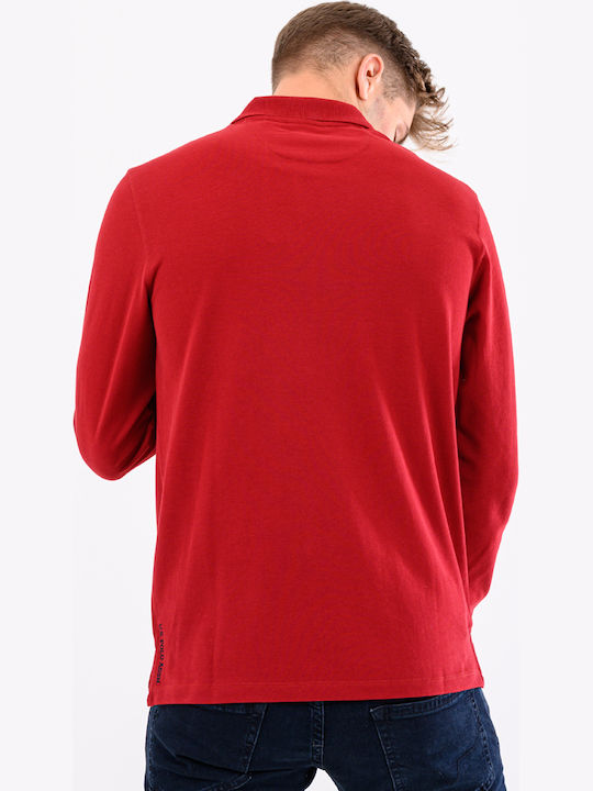 U.S. Polo Assn. Men's Long Sleeve Blouse Polo Red