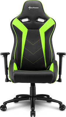 Sharkoon Elbrus 3 Artificial Leather Gaming Chair with Adjustable Arms Green