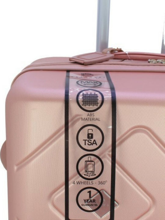 Bartuggi 712-8074 Large Hard Gold Travel Suitcase with 4 Wheels Height 75cm