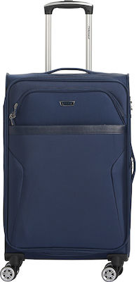 Diplomat ZC998 Mittlerer Koffer Weich Blau mit 4 Räder Höhe 68cm 998-68