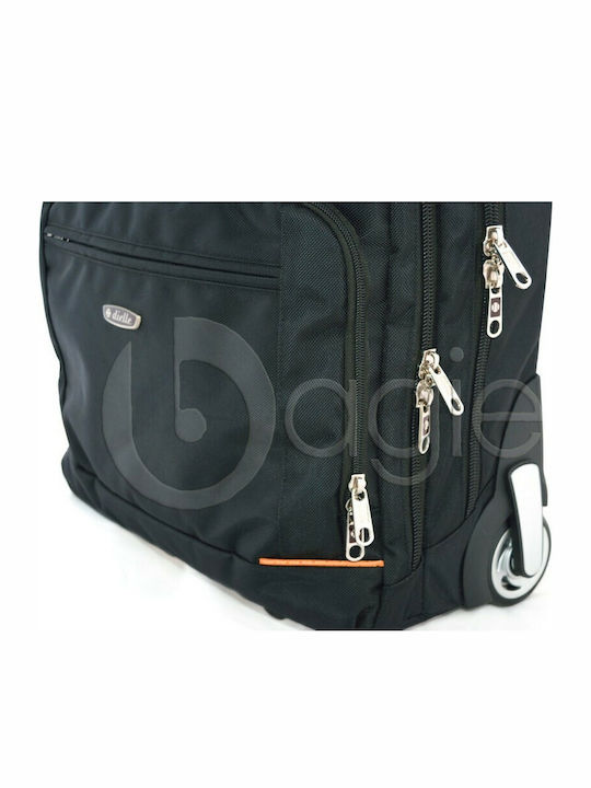 Dielle 412M Cabin Travel Suitcase Fabric Black with 2 Wheels Height 40.6cm