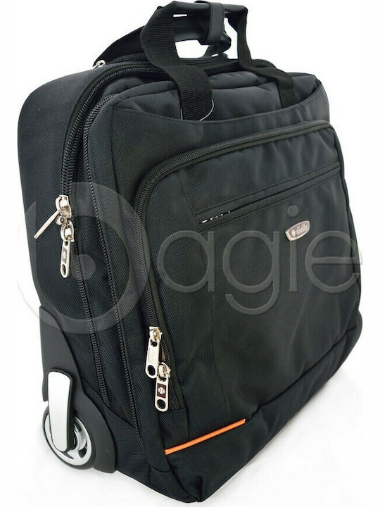 Dielle 412M Cabin Travel Suitcase Fabric Black with 2 Wheels Height 40.6cm