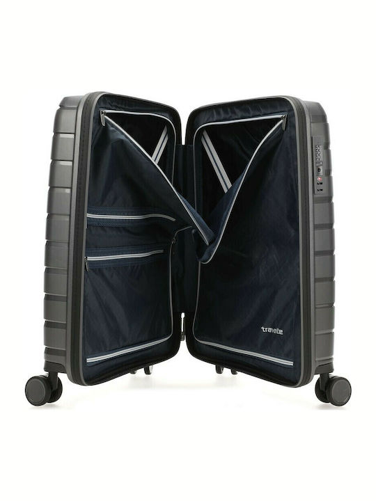 Travelite Air Base Kabinenreisekoffer Hartschalen Gray mit 4 Räder Höhe 55cm 75347-04