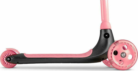 Y Volution Kids Foldable Scooter YGlider Kiwi 3-Wheel with LED Lighting Pink