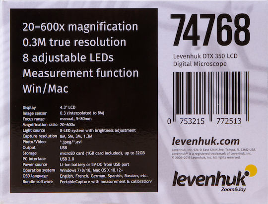 Levenhuk DTX 350 Digital Educational with Monitor Microscope 600x