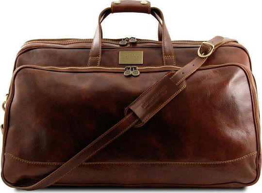 Tuscany Leather Bora Bora Σετ Σακ Βουαγιάζ Καφέ με Ρόδες από Δέρμα