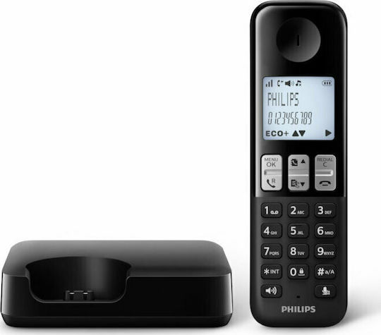 Philips D250 Cordless Phone with Greek Menu Black
