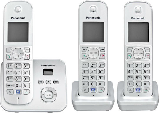 Panasonic KX-TG6823 Cordless Phone (3-Pack) Silver