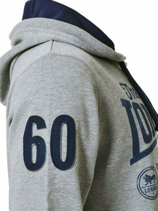 Lonsdale Towie Men's Sweatshirt with Hood and Pockets Gray