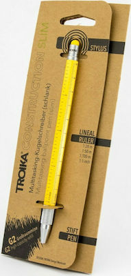 Troika Construction Slim Multitasking Ballpoint Stylus Pen Yellow