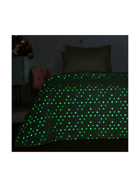 Palamaiki Κουβέρτα Fleece Bubble Φωσφορίζουσα Γαλάζια 160x220εκ.