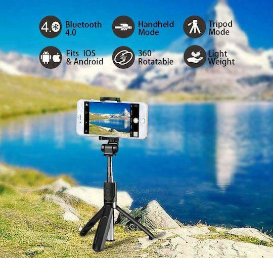 Andowl Selfie-Stick Tripoda Kinitou Bluetooth Schwarz