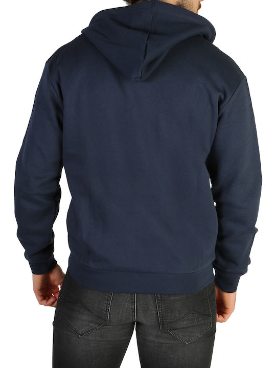 Sergio Tacchini Men's Sweatshirt Jacket with Hood and Pockets Navy Blue