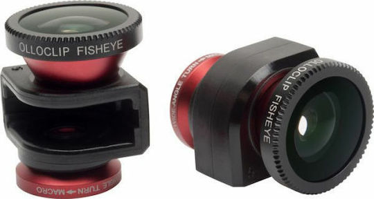 Olloclip 3-в-1 Система Обективи за Мобилни Камери за iPhone 5 Рибешко Око Macro Широк ъгъл в Червен Цвят