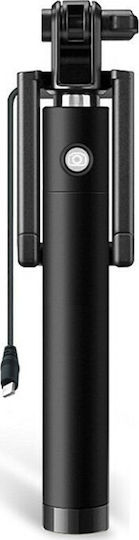 Baston pentru selfie cu Cablu Lightning Negru 3977BLACK