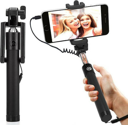 Baston pentru selfie cu Cablu Lightning Negru 3977BLACK