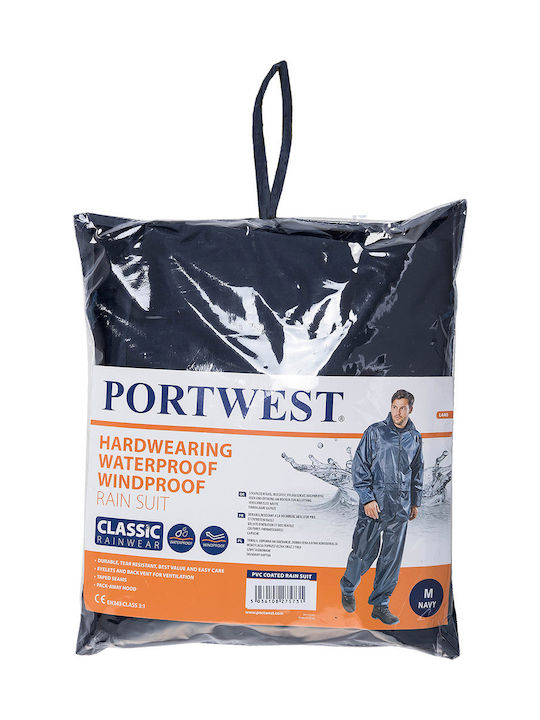Portwest Men's Waterproof Work Suit Blue