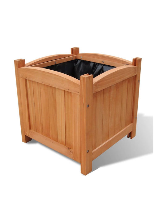 vidaXL Set of 4 Wooden Brown Flower Pots 30cm