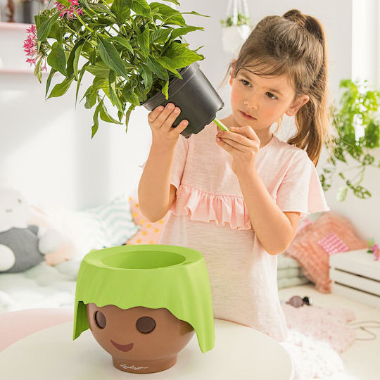 Lechuza Playmobil Ojo Αυτοποτιζόμενη Γλάστρα Πλαστική Πράσινη 21x21εκ.