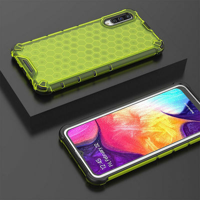 Hurtel Honeycomb Plastic Back Cover Green (Galaxy A50)