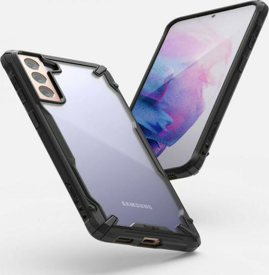 Ringke Fusion X Back Cover Plastic / Silicone Set with Glass Black (Galaxy S21+)