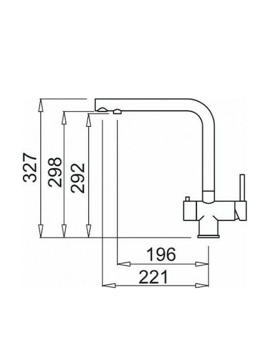 Elleci Tourmaline Tall Kitchen Faucet Counter Inox Silver