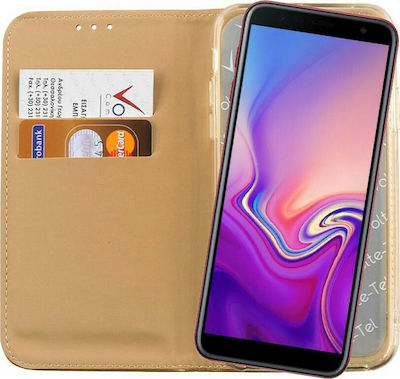 Volte-Tel Pocket Magnet Synthetic Leather Book Gold (Galaxy J6+)