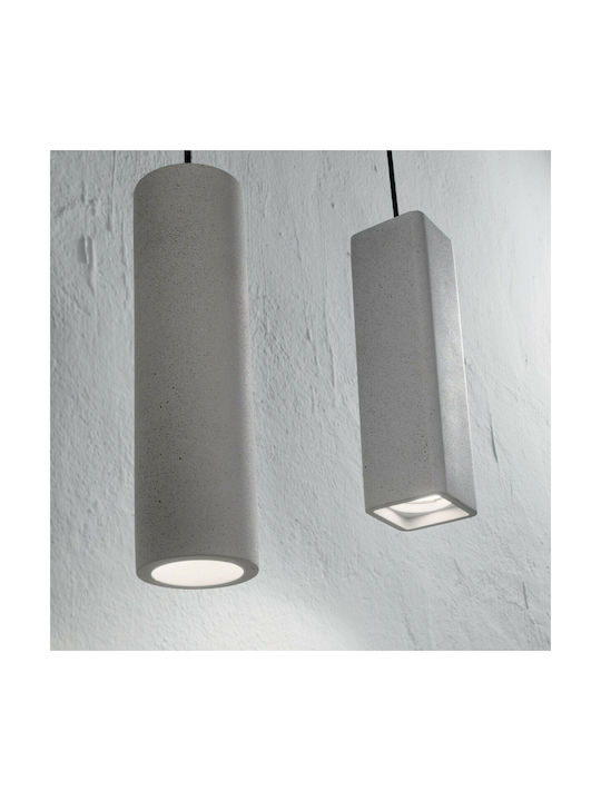 Ideal Lux Oak SP1 Square Pendant Light Single-Light for Socket GU10 Gray