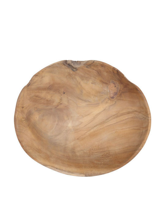 Soulworks Round Wooden Decorative Platter Fulke Beige 30x25x5cm