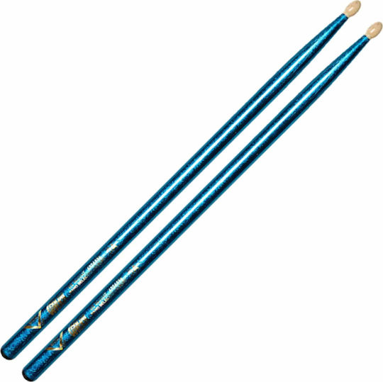 Vater 5A Color Wrap Drumstick Blue Sparkle