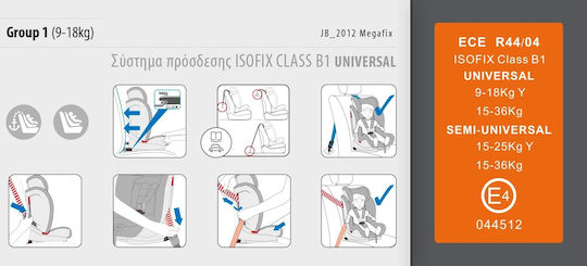Just Baby MegaFix Baby Car Seat with Isofix Grey 9-36 kg