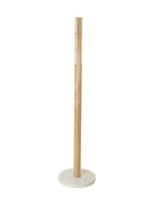 Umbra Wooden Coat Rack White/ Brown With 9 Hooks Flapper 39.4x39.4x165cm