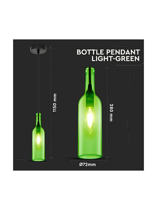 V-TAC Pendant Light Green with Socket E14, E.14