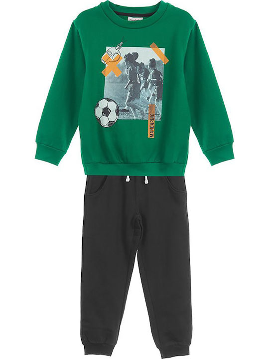 Mandarino Kinder Sweatpants Set - Jogginganzug Grün 2Stück Σετ Φόρμας Football