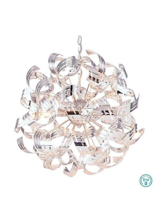 Globo Lighting Falla Suspendat Candelabru pentru 4 Becuri E14, E.14 Argint